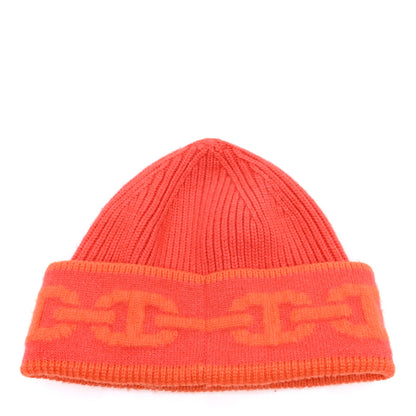 Hermes Cashmere Knit Heaven Beanie M Rouge Cornaline Orange Pop 3 of 5
