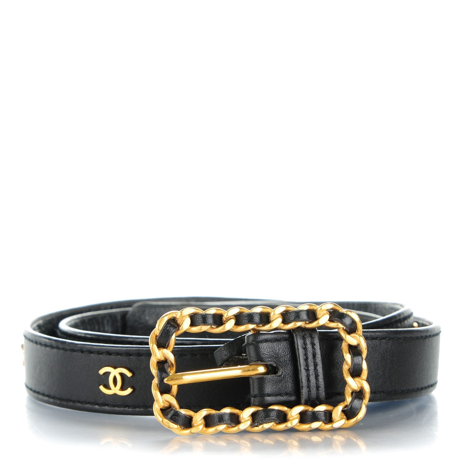 Chanel Lambskin Chain Belt 75 30 Black 1 of 6