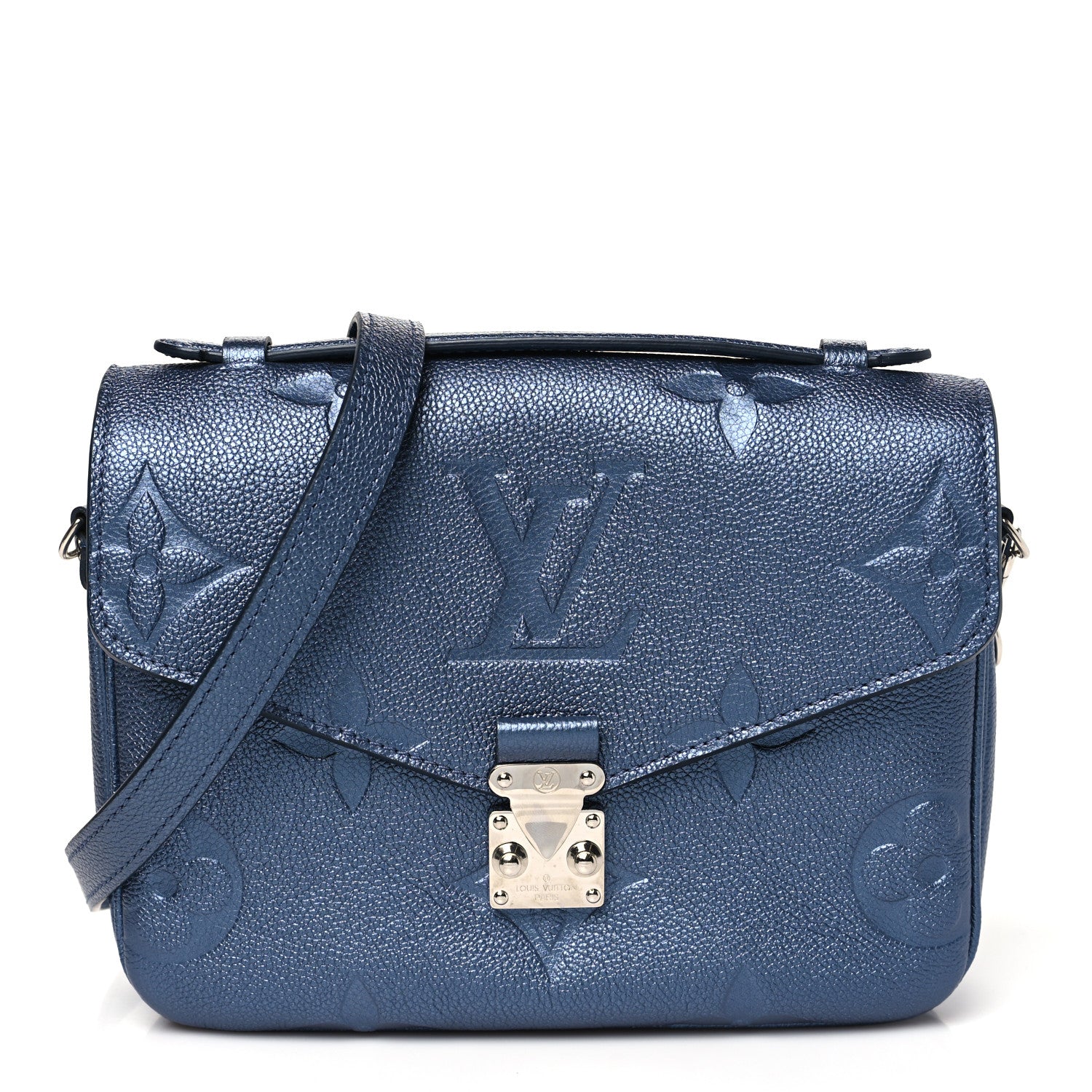 Louis Vuitton Metallic Empreinte Monogram Giant Pochette Metis Navy Nacre 1 of 9