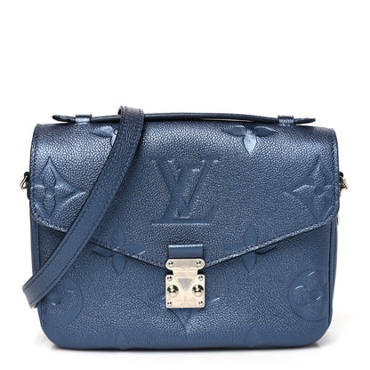 Louis Vuitton Metallic Empreinte Monogram Giant Pochette Metis Navy Nacre 1 of 9