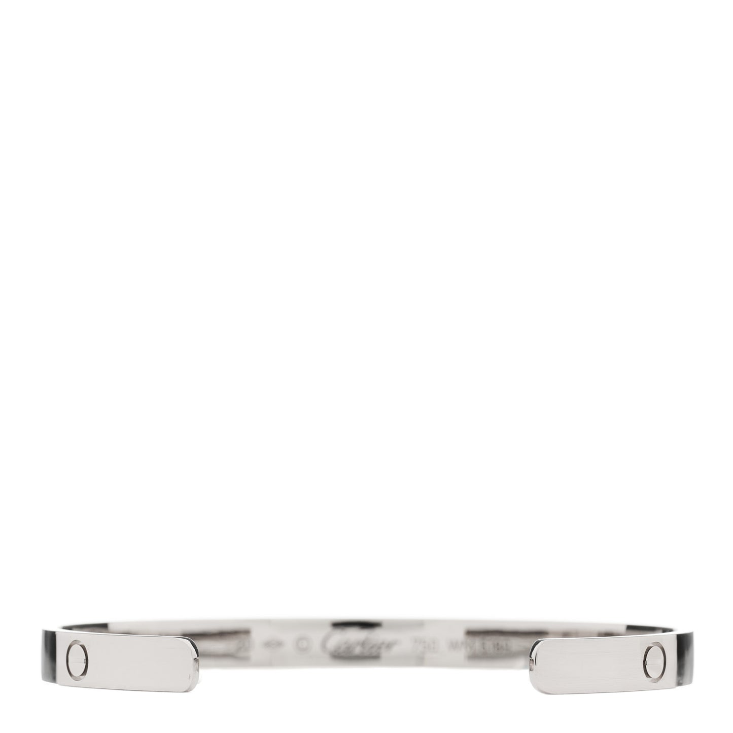 18K White Gold LOVE Cuff Bracelet 20