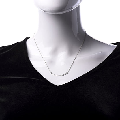 Tiffany Sterling Silver Small T Smile Pendant Necklace 2 of 6