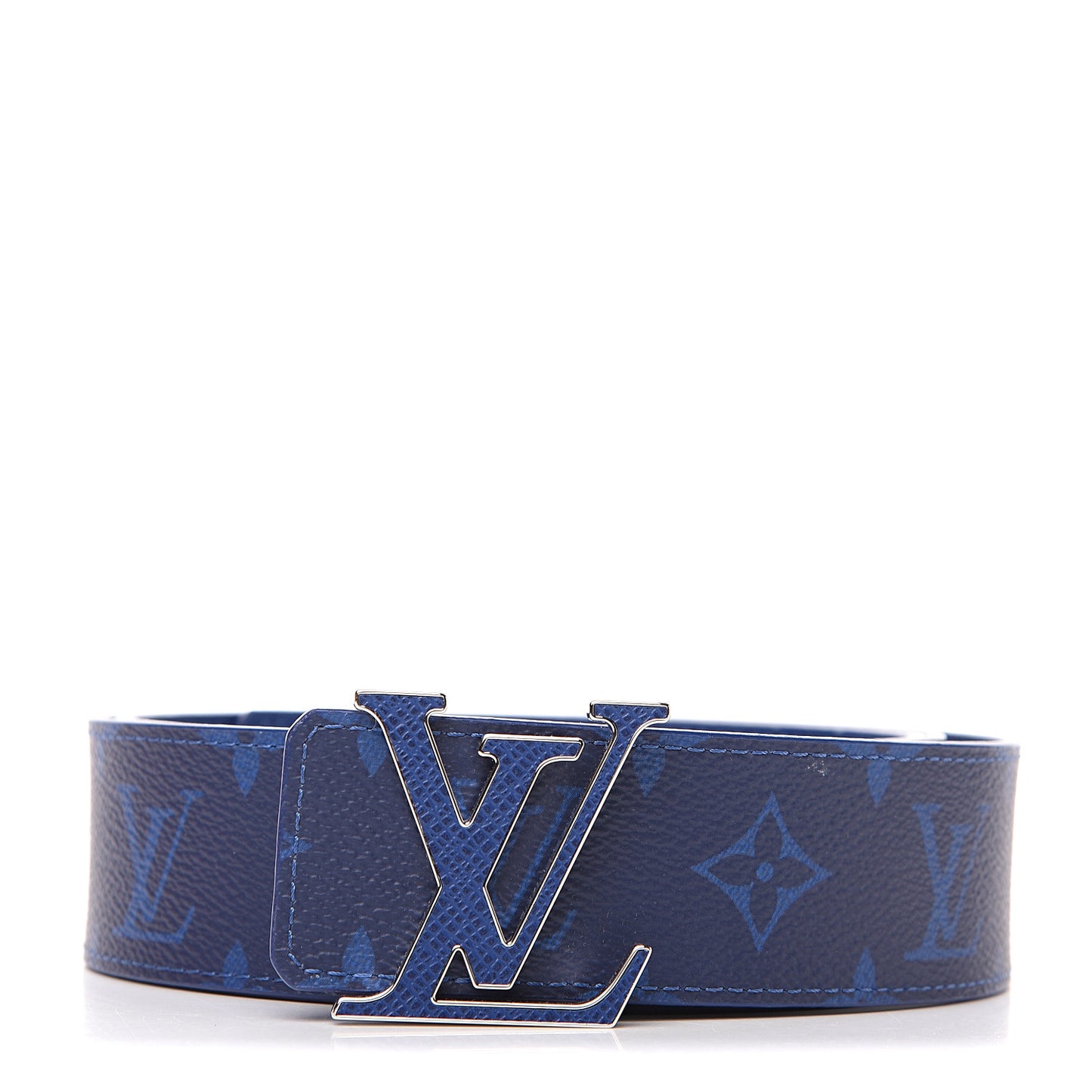 Calfskin Monogram 40mm LV Initiales Reversible Belt 100 40 Cobalt
