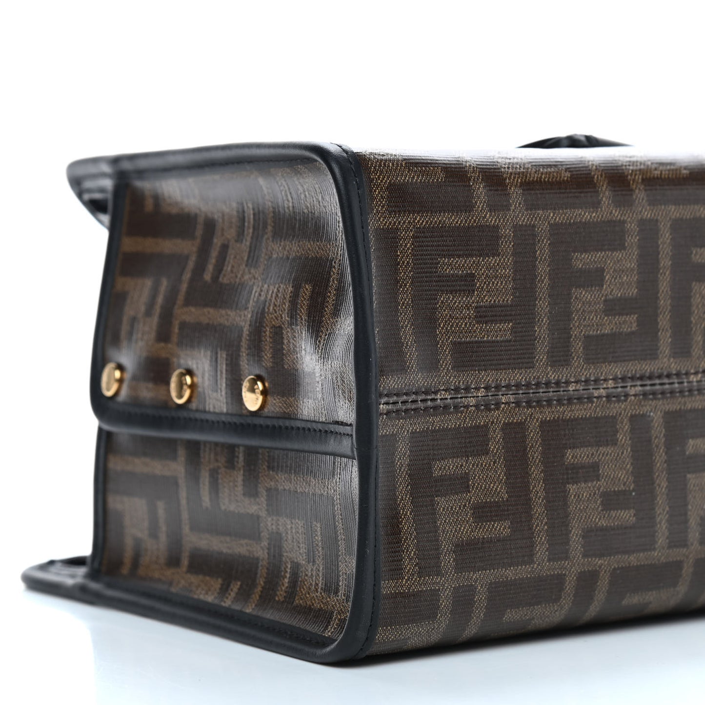 Glazed Fabric Vitello Century FF 1974 Stamp Patch Mini Peekaboo Defender Cover Mogano Panna Black