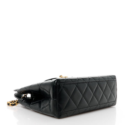 Chanel Shiny Aged Calfskin Quilted Nano Kelly Shopper Black 4 of 12