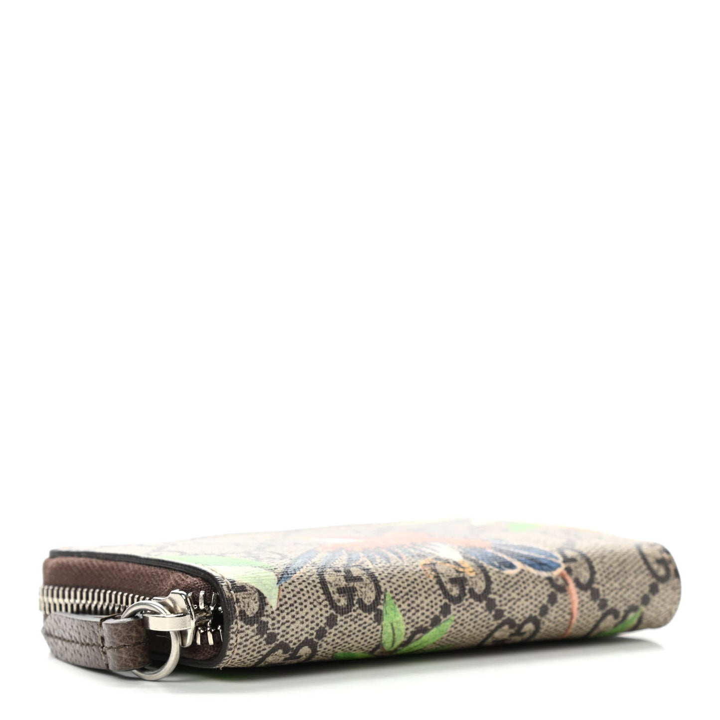 GG Supreme Monogram Tian Zip Around Card Case Wallet Beige Multicolor New Acero