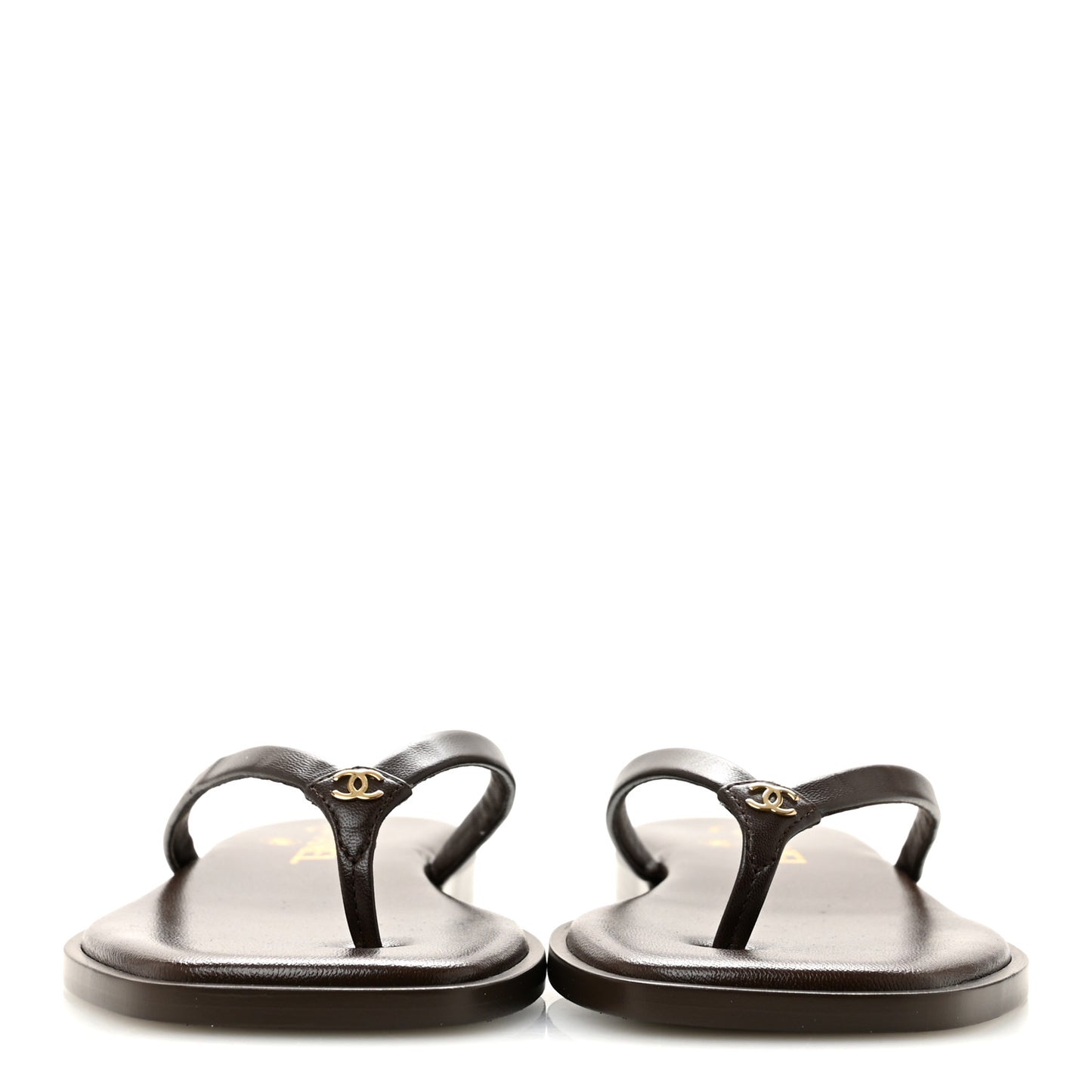 Goatskin CC Times Square Thong Sandals 36.5 Brown