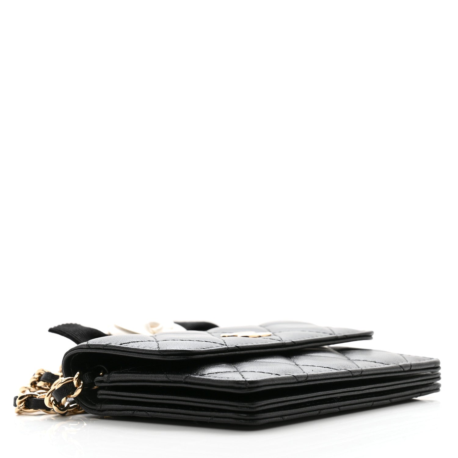 Chanel Lambskin Quilted My Chanel Lady Card Holder On Chain Black 4 of 12
