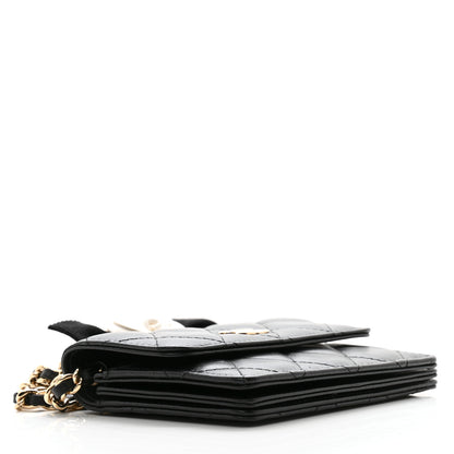Chanel Lambskin Quilted My Chanel Lady Card Holder On Chain Black 4 of 12