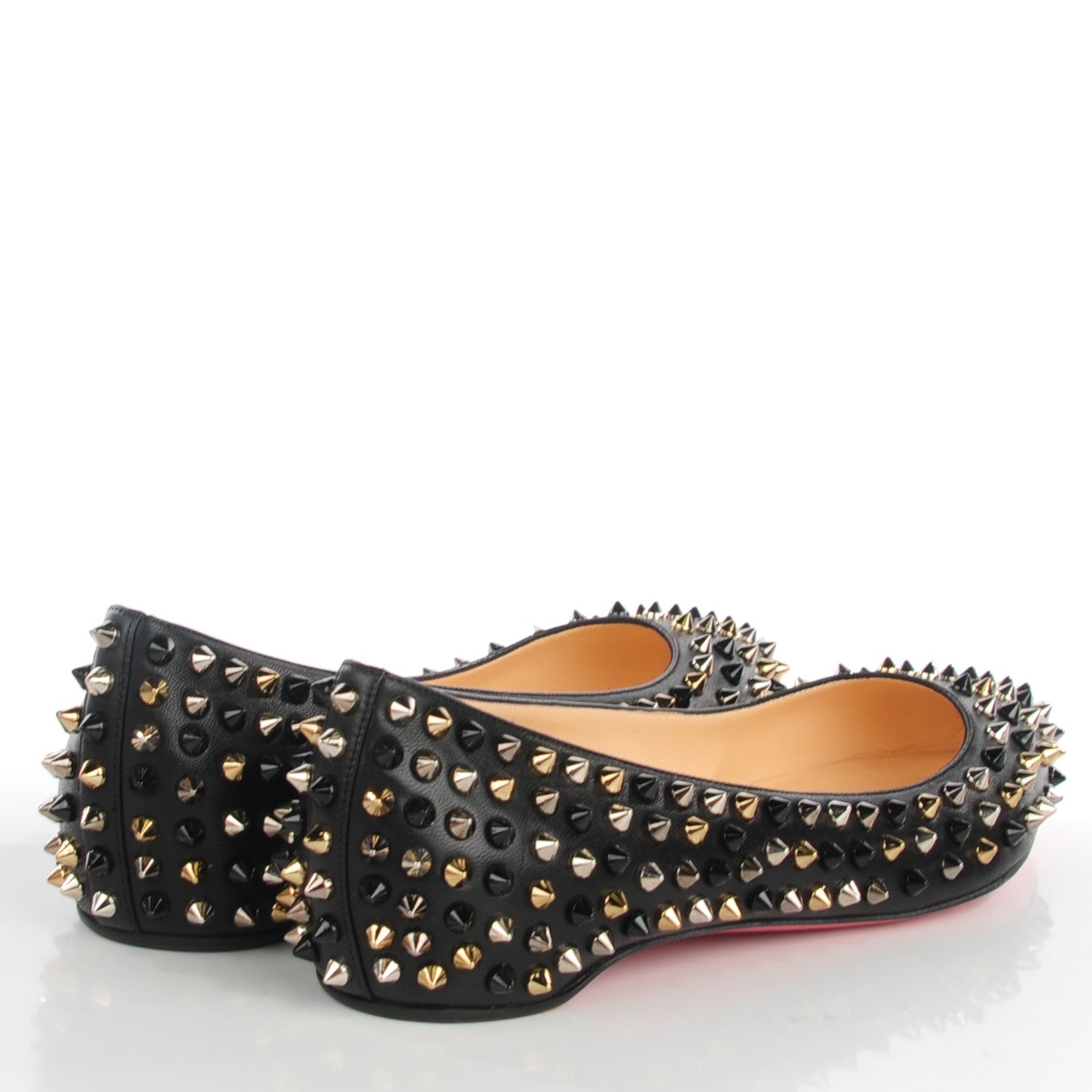Christian Louboutin Nappa Pigalle Spikes Flats 40.5 Black 4 of 7