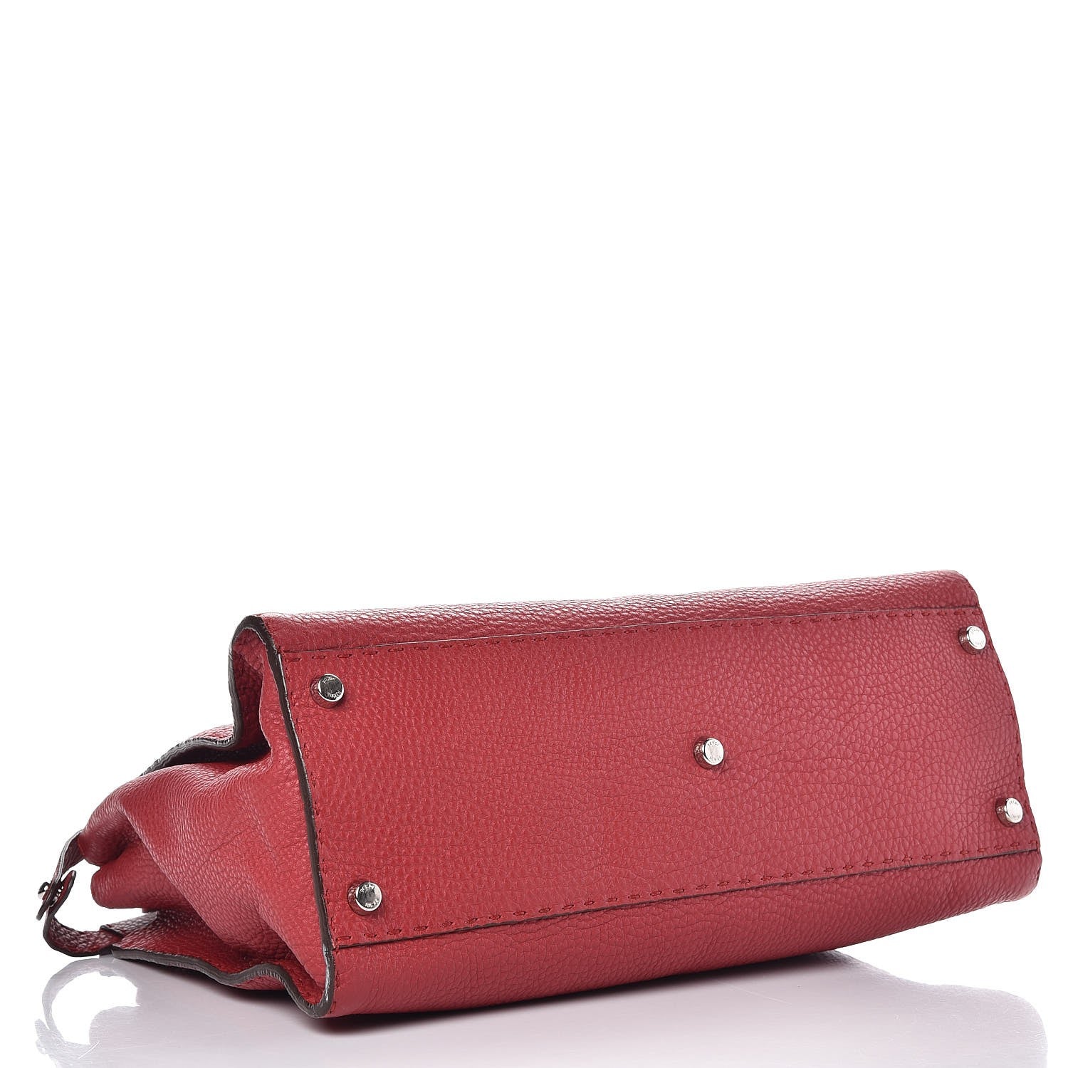 Fendi Cuoio Romano Selleria Bi-Color Large Peekaboo Iconic Satchel Rosso Latte 5 of 14