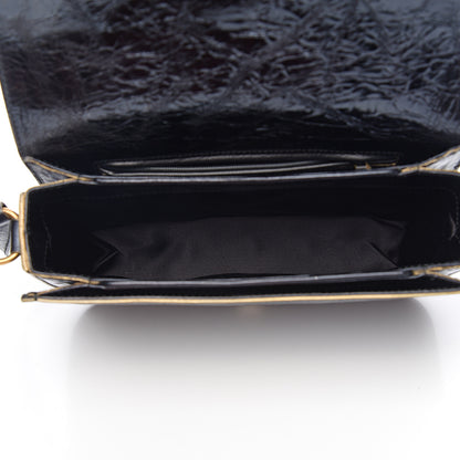 Saint Laurent Patent Crinkled Calfskin Classic Y Satchel Black 4 of 8