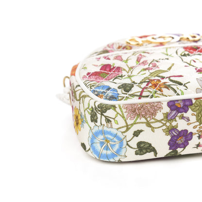Gucci Canvas Flora Floral Trapuntata Mini Zumi Dome Shoulder Bag White 7 of 9