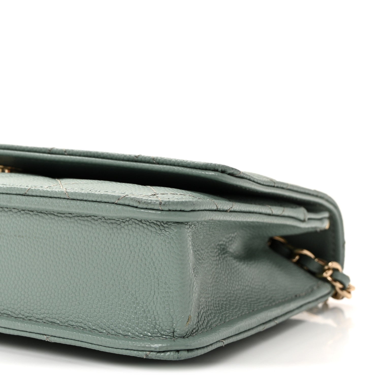 Chanel Caviar Quilted Wallet on Chain WOC Light Blue 11 of 11