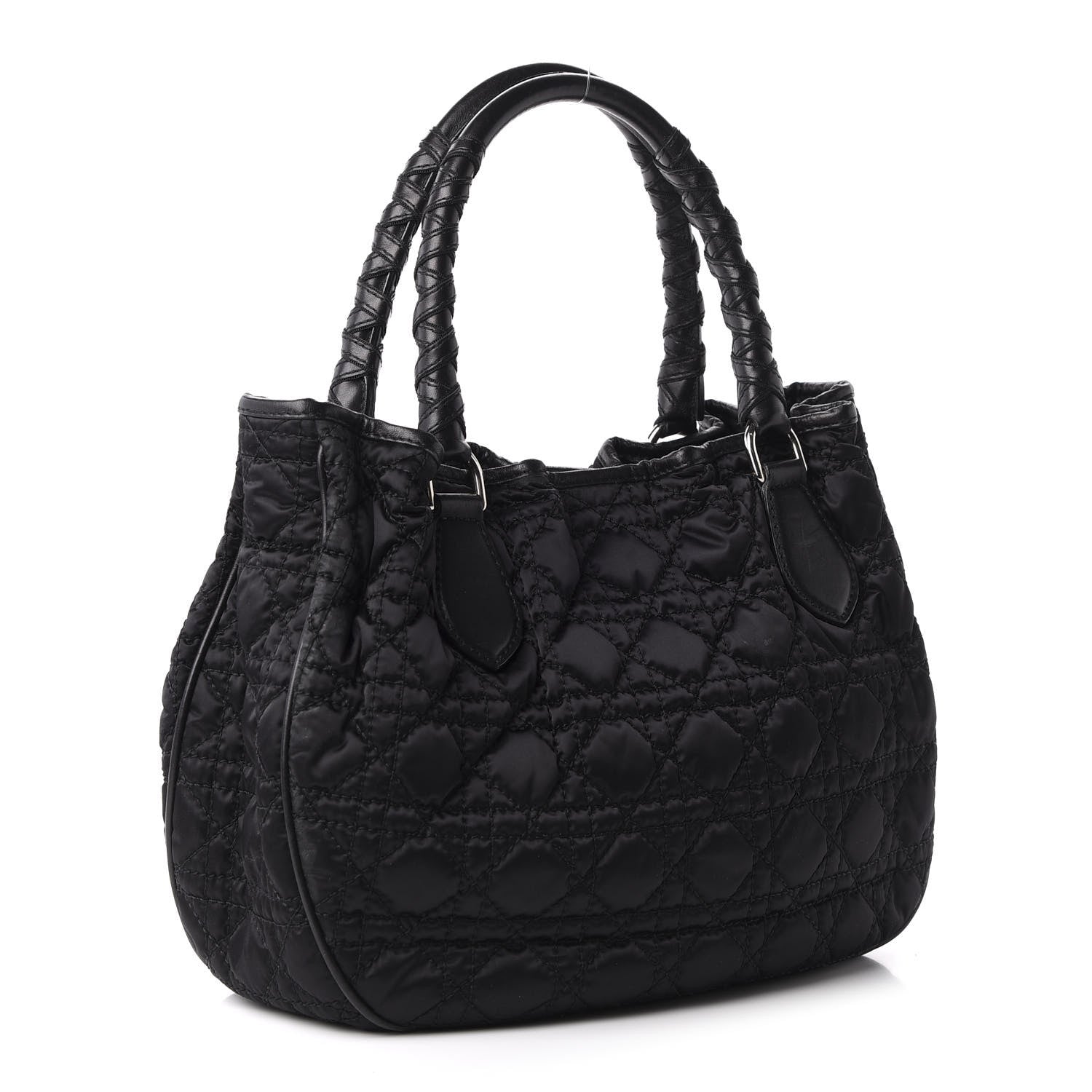Christian Dior Nylon Cannage Shopper Tote Black 3 of 10