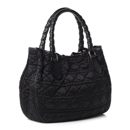 Christian Dior Nylon Cannage Shopper Tote Black 3 of 10