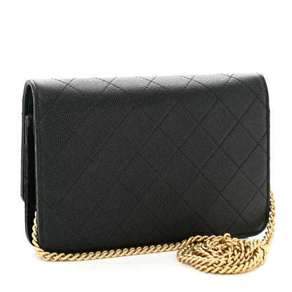 Chanel Caviar Suede Stitched Lady Coco Wallet On Chain WOC Black 3 of 12