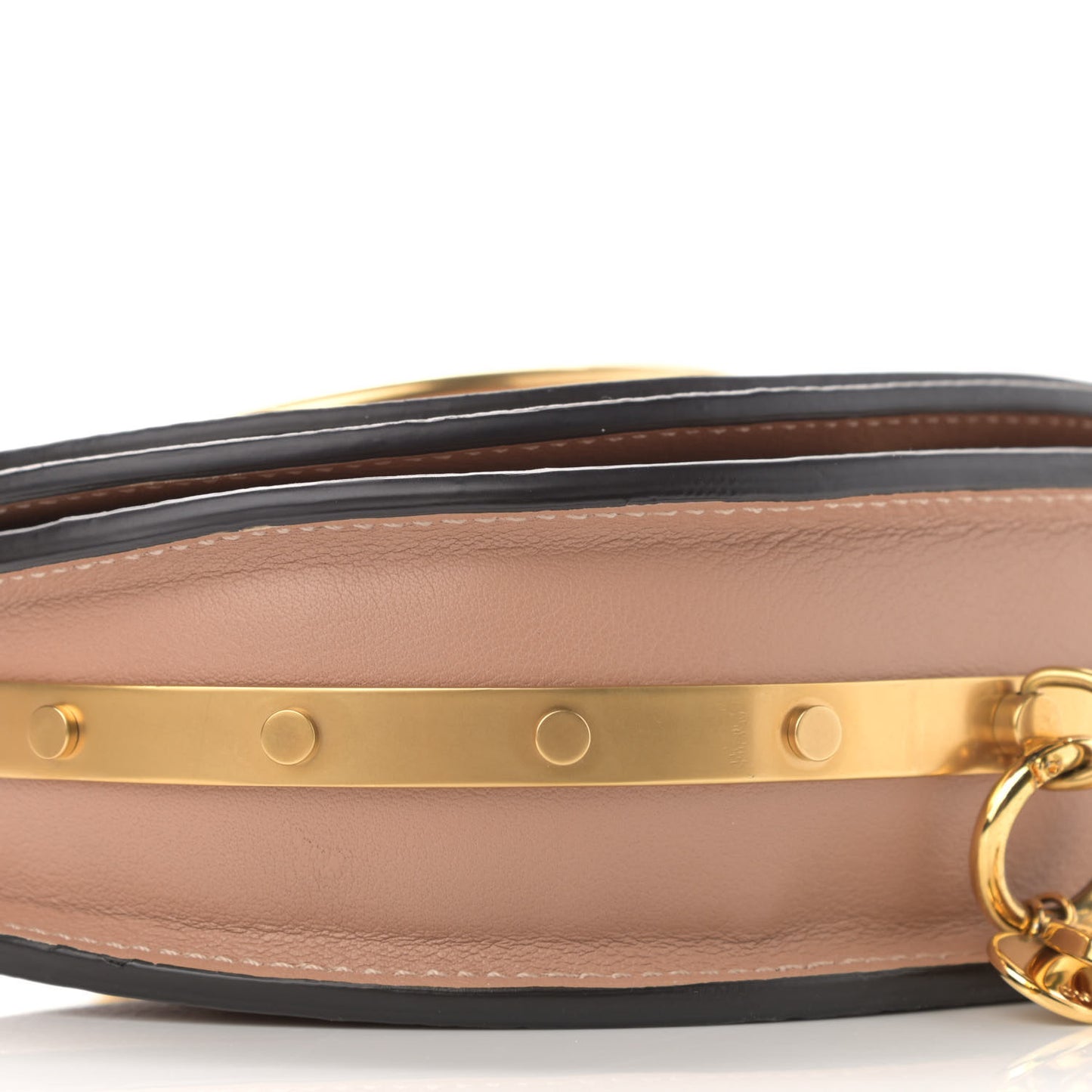 Calfskin Small Nile Bracelet Minaudiere Bag Biscotti Beige
