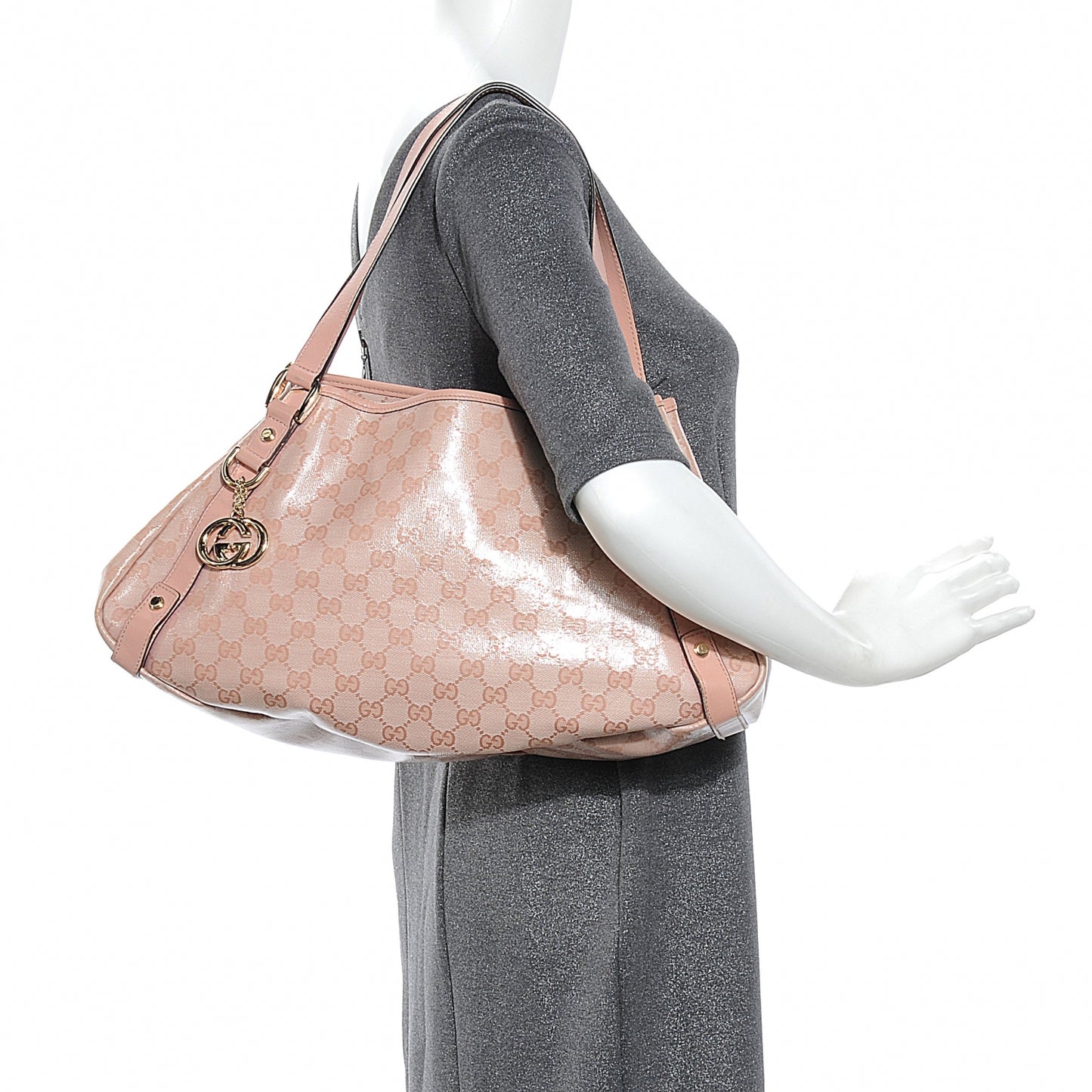 Crystal Monogram Medium Abbey Shoulder Bag Blush