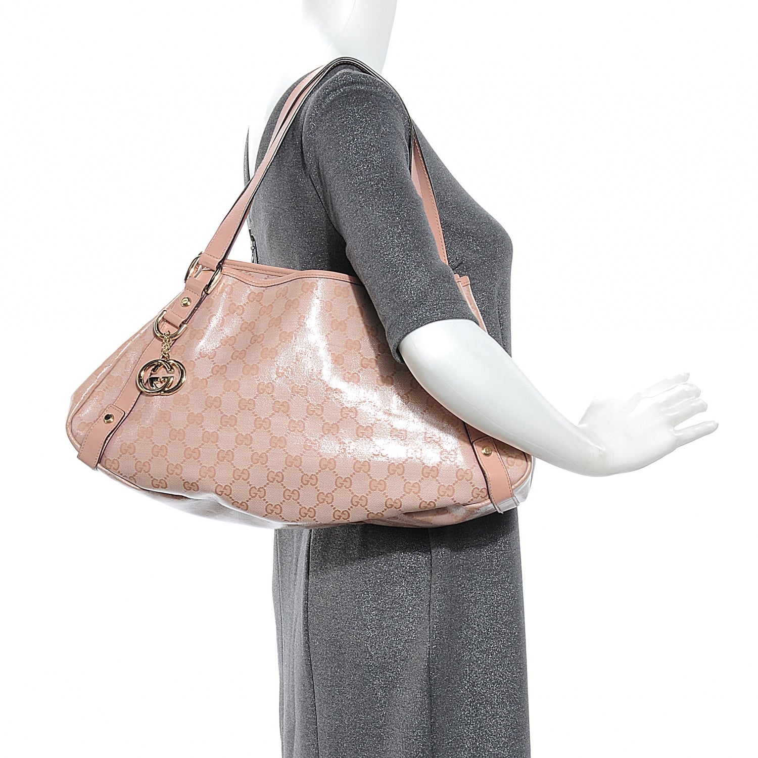 Gucci Crystal Monogram Medium Abbey Shoulder Bag Blush 2 of 8