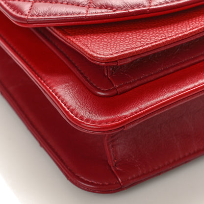 Chanel Calfskin Caviar Quilted Mini Chain Handle Flap Red 9 of 10