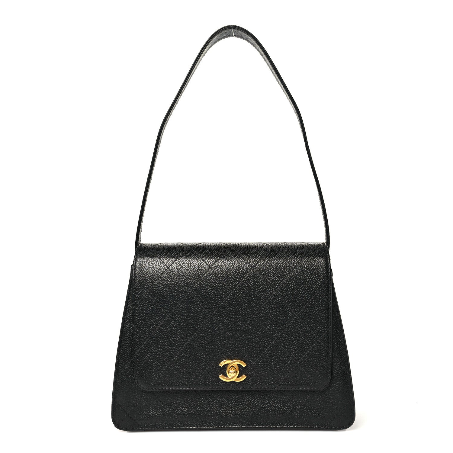 Chanel Caviar Diamond Stitched Flap Shoulder Bag Black 1 of 10
