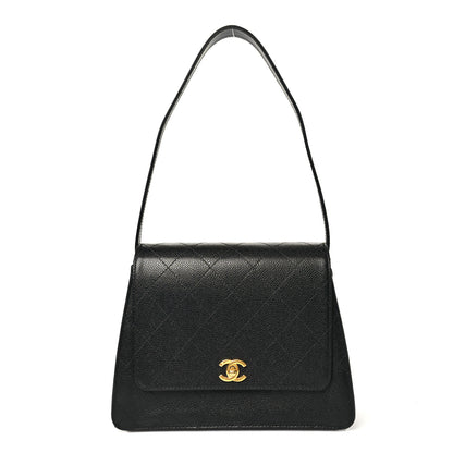 Chanel Caviar Diamond Stitched Flap Shoulder Bag Black 1 of 10