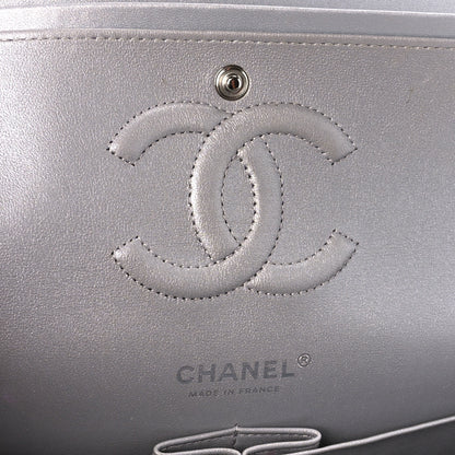 Chanel Metallic Lambskin Quilted Medium Double Flap Silver 6 of 12