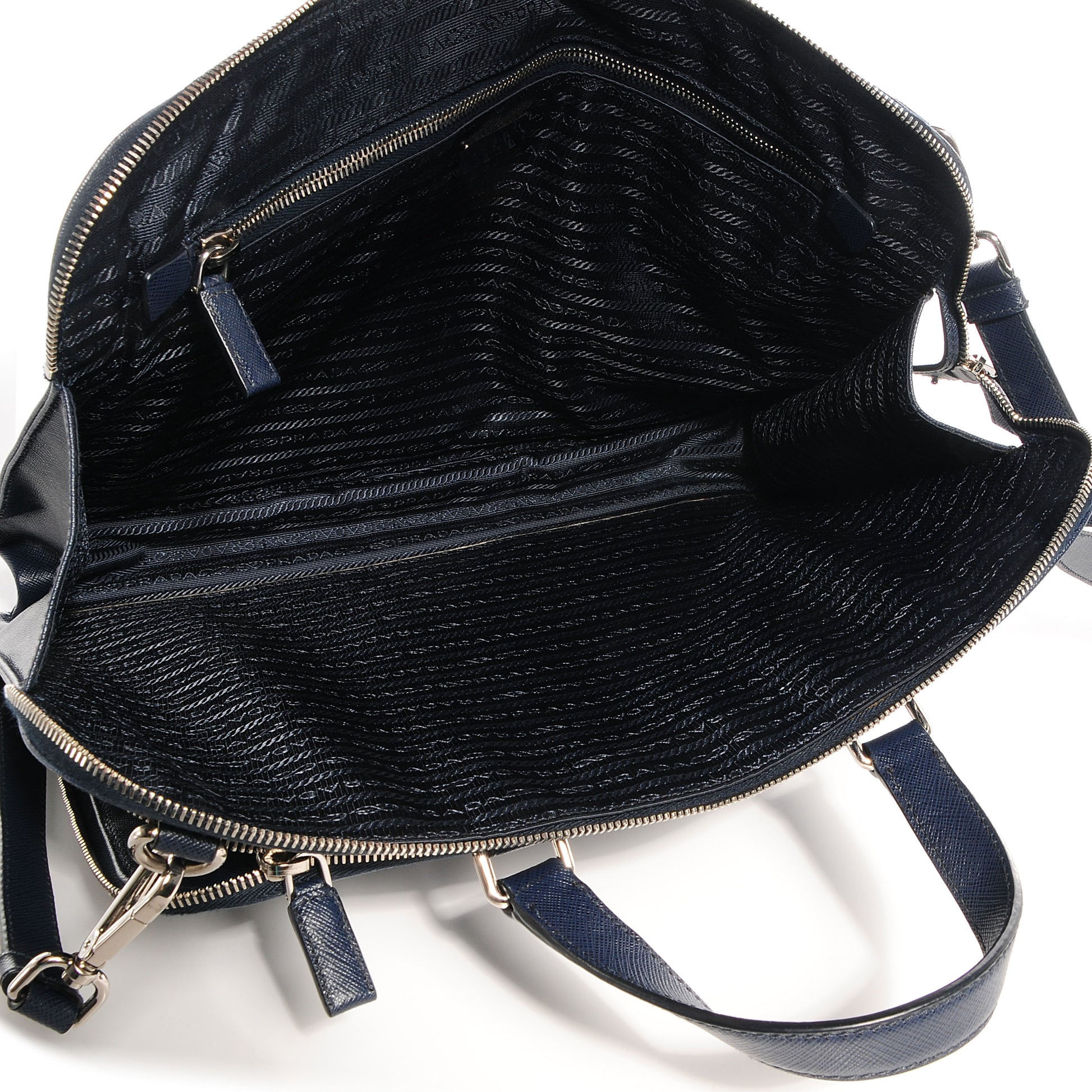 Prada Saffiano Travel Briefcase Baltico 5 of 11