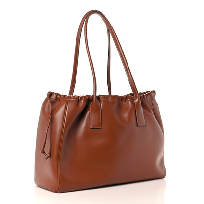 Celine Smooth Calfskin Cuir Triomphe Cabas Drawstring Tan 2 of 8