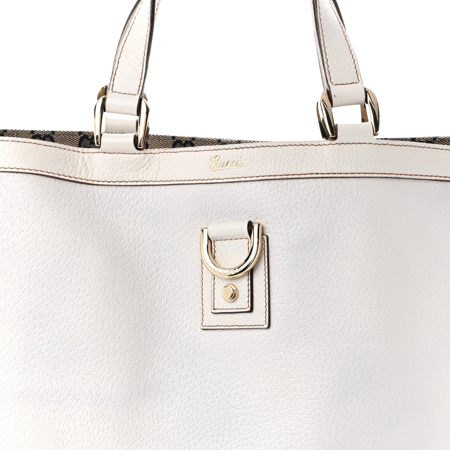 Gucci Textured Calfskin Abbey Tote  White 8 of 11