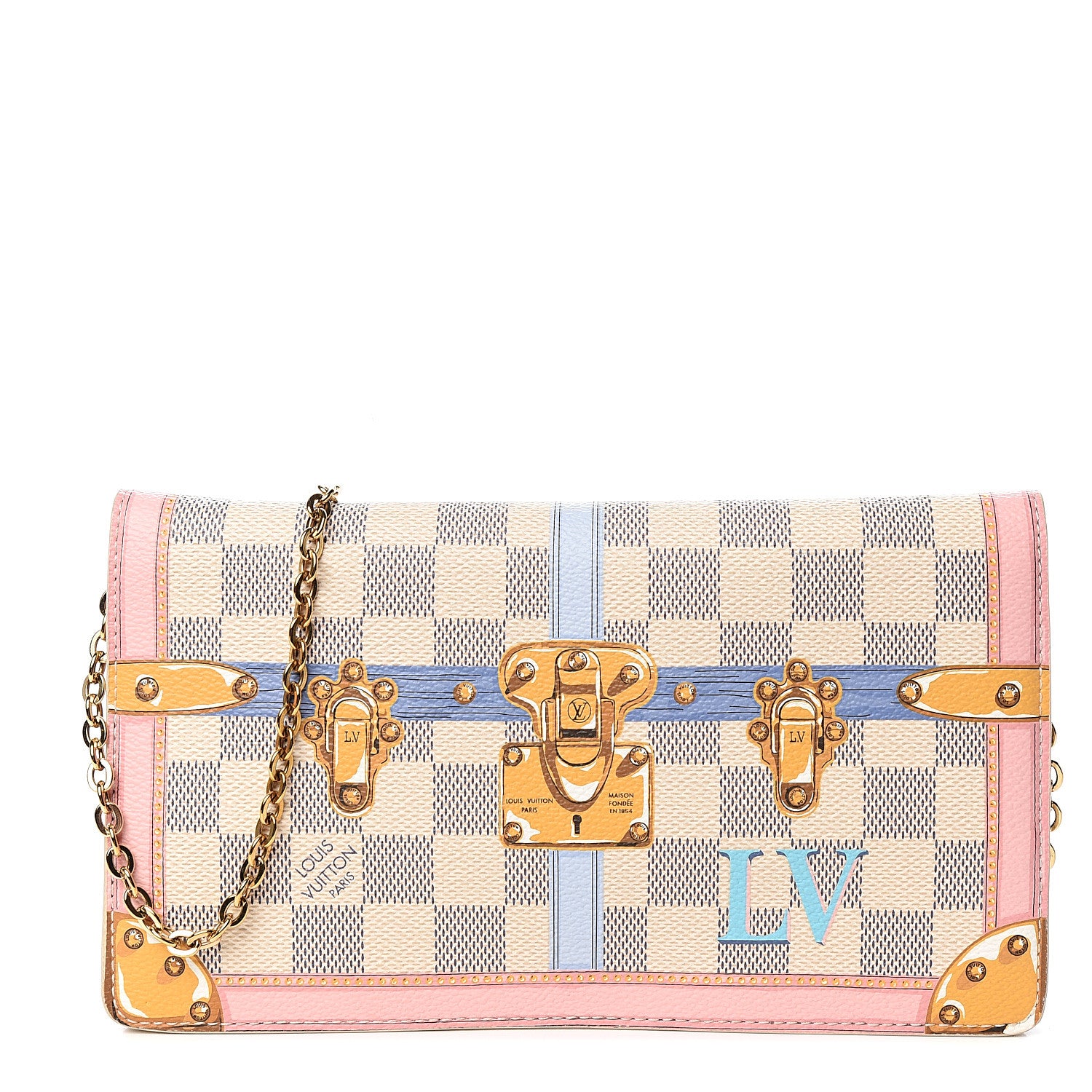 Louis Vuitton Damier Azur Summer Trunks Pochette Weekend 1 of 11