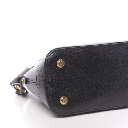 Balenciaga Grained Calfskin Logo S Ville Top Handle Bag Black White 8 of 10