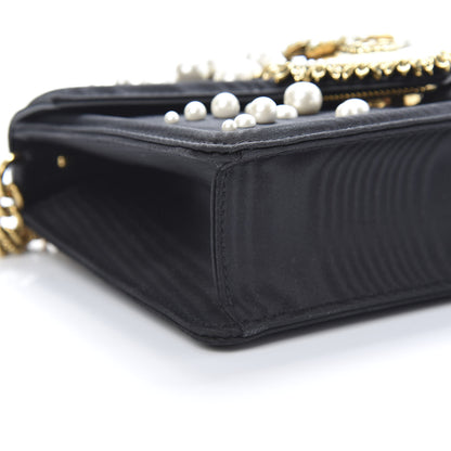 Dolce & Gabbana Moire Pearl Embellished Small Devotion Top Handle Bag Black 5 of 8