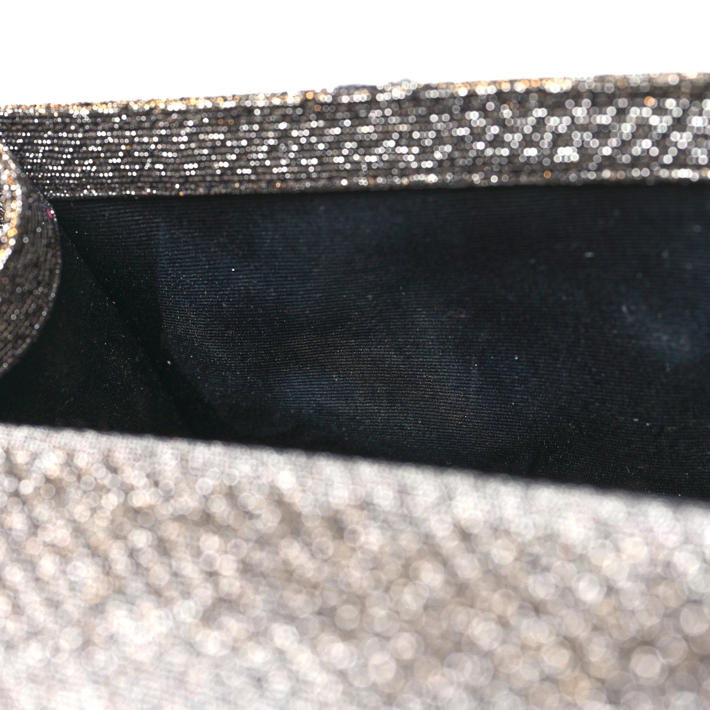 Metallic Canvas Woven Classic Monogram Kate Tassel Clutch Ciad Argento