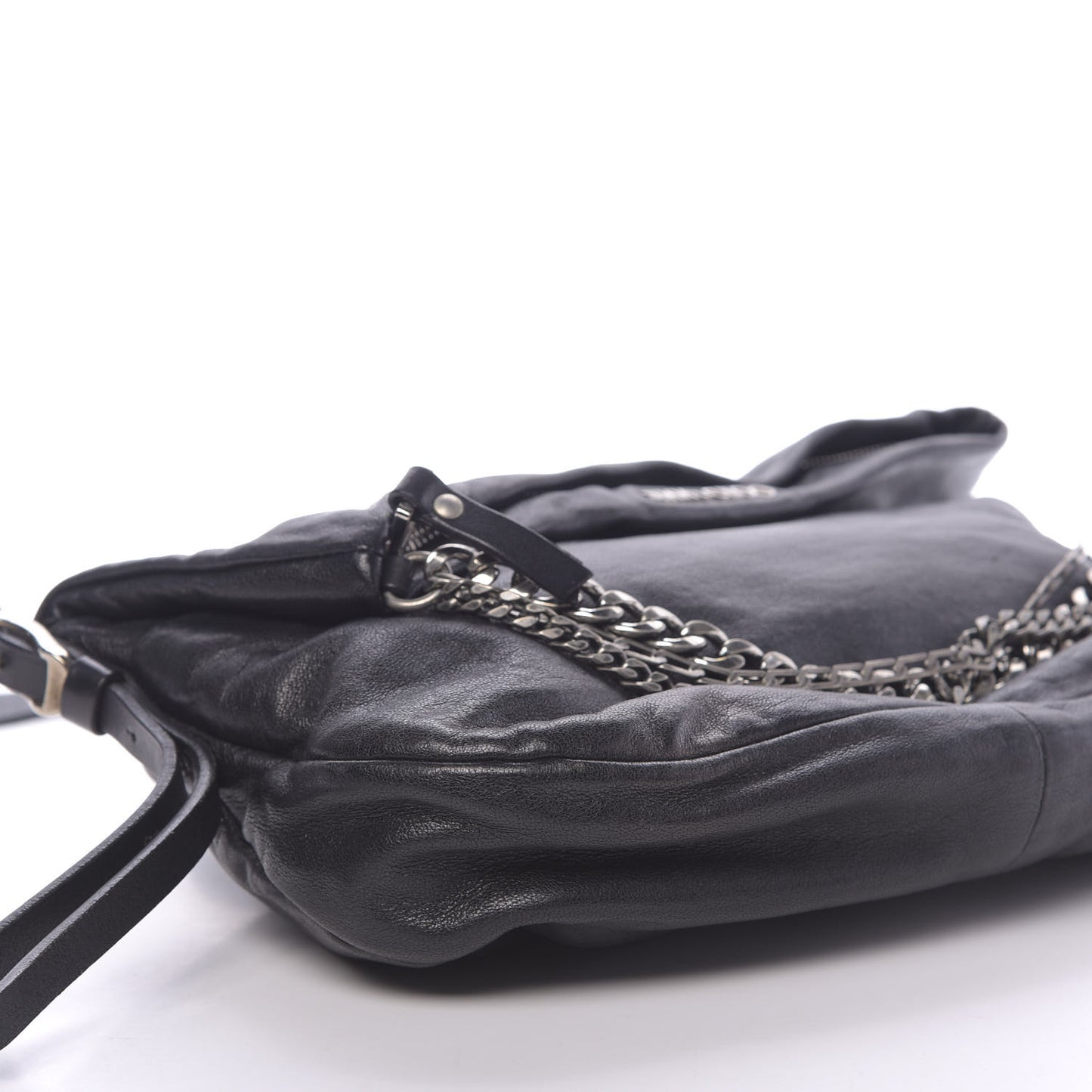 Lambskin Small Biker Hobo Black