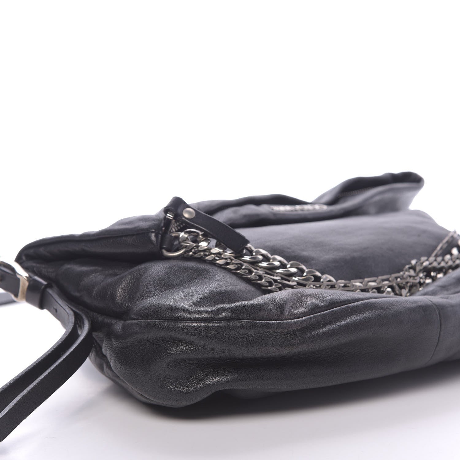 Jimmy Choo Lambskin Small Biker Hobo Black 10 of 11