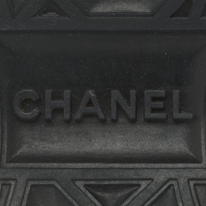 Chanel Nylon Suede Calfskin CC Sneakers 38 Black 9 of 9
