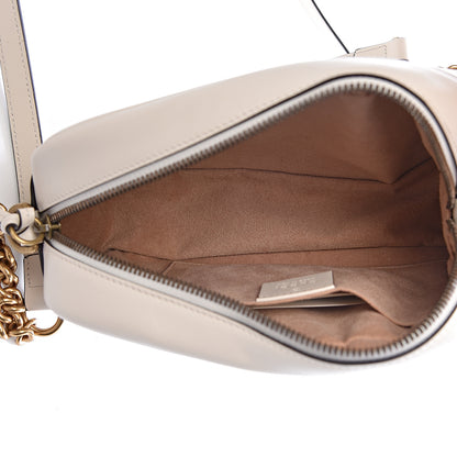Gucci Calfskin Matelasse Small GG Marmont Chain Shoulder Bag White 5 of 10
