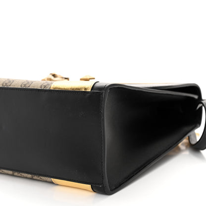 Gucci Nappa GG Supreme Monogram Medium Osiride Top Handle Bag Black Oro Vecchio Beige Ebony 9 of 9