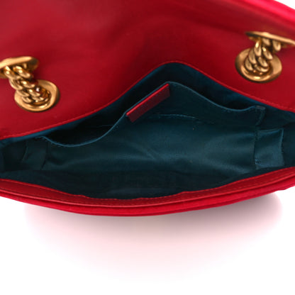 Gucci Velvet Matelasse Mini GG Marmont Shoulder Bag Hibiscus Red 5 of 13