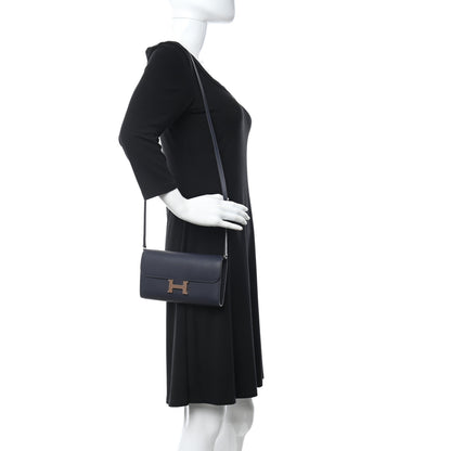 Hermes Evercolor Constance Wallet To Go Bleu Nuit 2 of 11