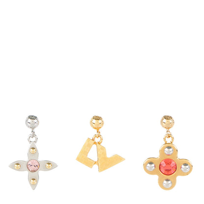 Louis Vuitton Swarovski Crystal Love Letters Earrings GM Set of 3 1 of 6