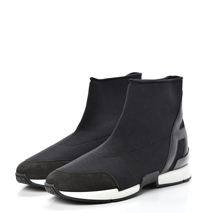 Hermes Mesh Calfskin Suede Soft Sneakers 37 Black 3 of 9
