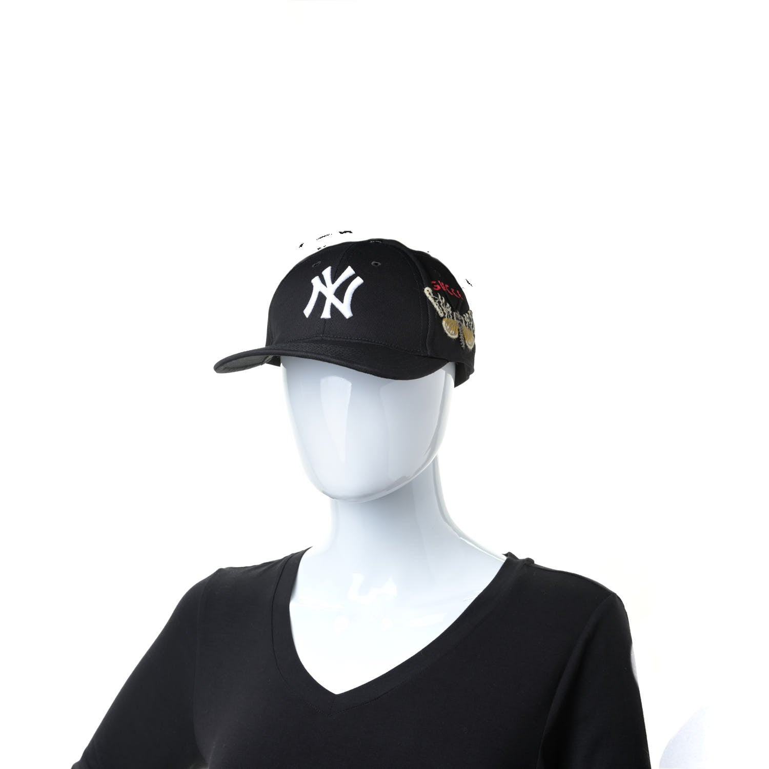 Gucci X MLB Cotton NY Yankees Baseball Hat 57-61 Black 2 of 7