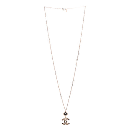 Chanel Chain CC Drop Necklace Gold Pearly White Black 3 of 5