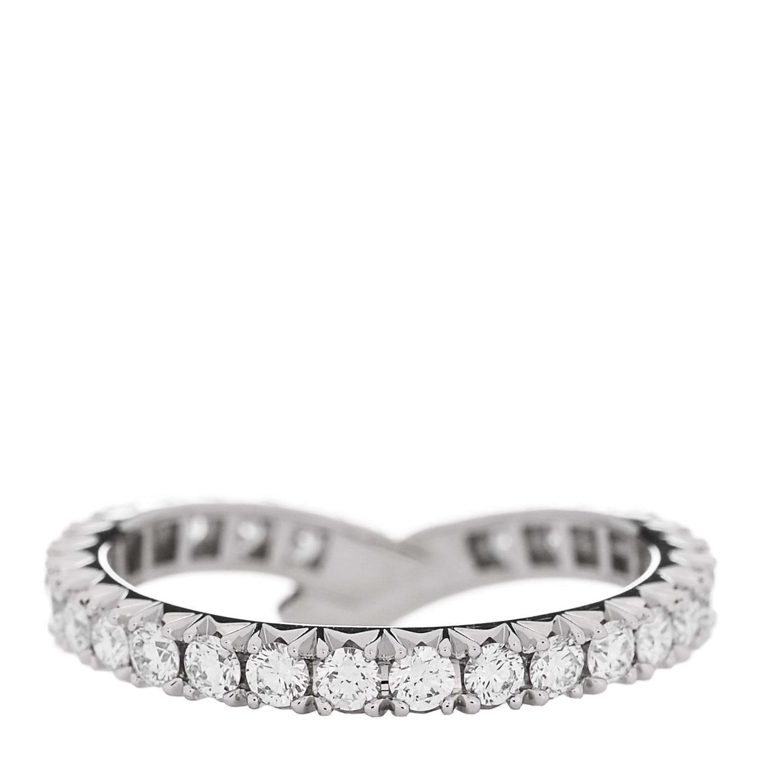 Harry Winston Platinum Diamond Ribbon Wedding Band Ring 49 4.75 3 of 5