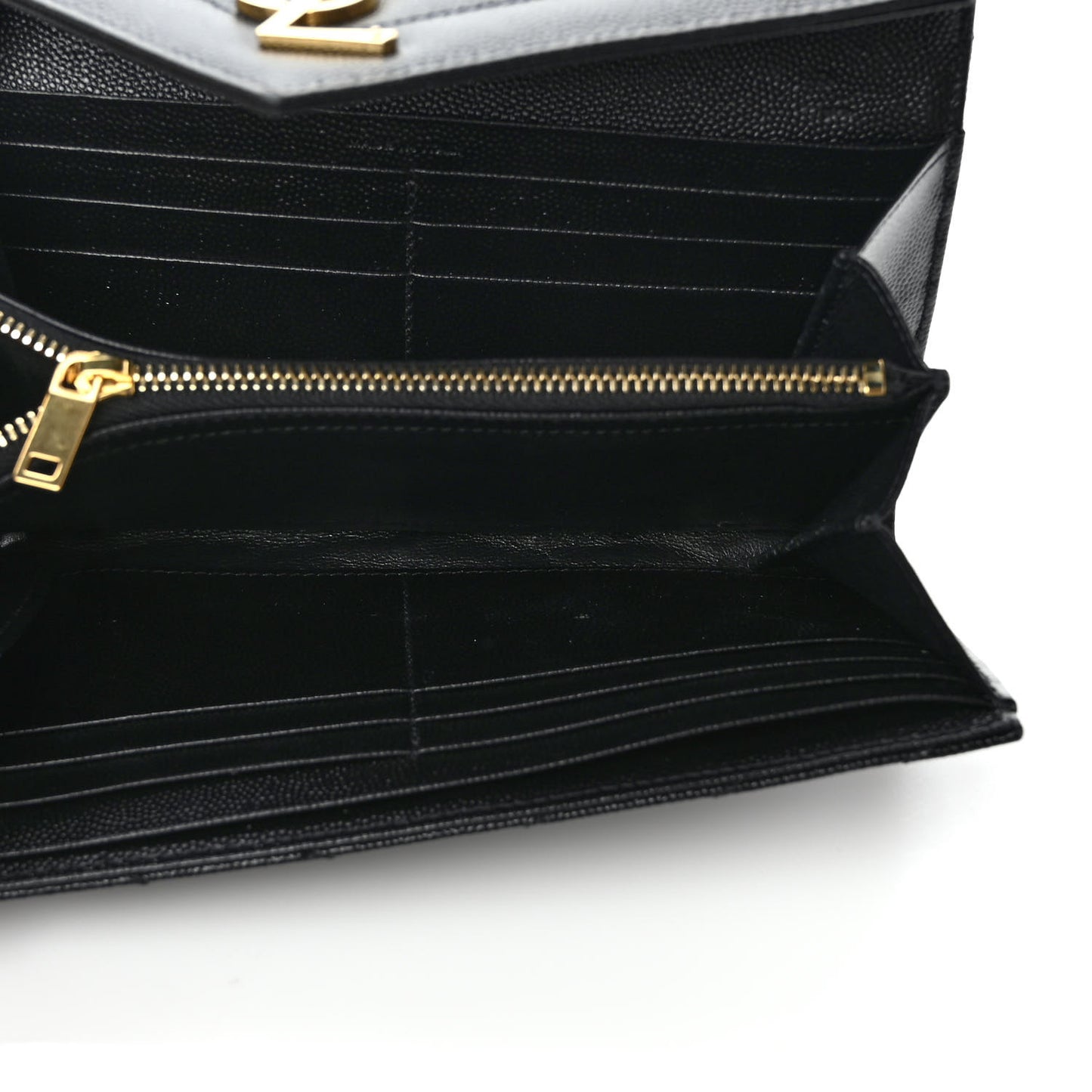 Grain De Poudre Matelasse Chevron Monogram Flap Wallet Black