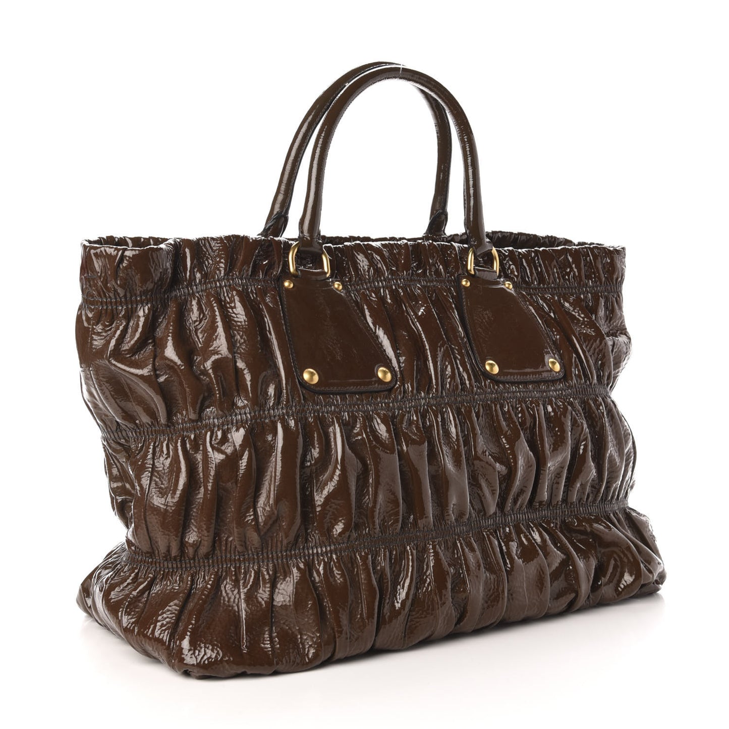 Vernice Gaufre Tote Brown