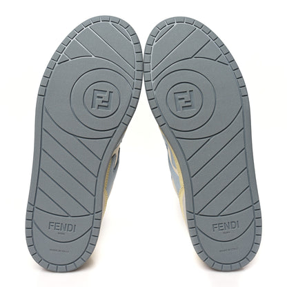 Fendi Suede Vitello Fendi Match Low Top Sneakers 41 Straw Azzurro Poison Connecticut 6 of 10